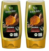 Biozentrale Miere de salcâm bio | 350 g Miere bio din flori albe de salcâm | Ideală ca tartină Miere bio pentru ceai | Alternativă la mierea din fagure (pachet cu 2)