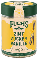 Fuchs Gewürze - Zimt Zucker Vanille - Gewürz zum Versüßen von Wafeln, Milchgetränken oder Joghurt - aus natürliche Ingredient - 100 g in wiederverwendbarer, recyclebarer Dose