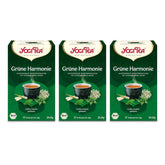 Yogi Tea - Harmonie Verte, Tisane Ayurvédique Bio, Mélange de Thé Vert, Citronnelle, Menthe, Yogi Tea 3 Pack, 3X17 Sachets de Thé (51 Sachets de Thé au Total), Idéal comme Cadeau
