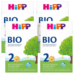 HiPP 2 Lait de suite Bio (4 x 600g), dès 6 mois, avec Oméga-3 (DHA, ALA), calcium et amidon bio facile à préparer, de la meilleure qualité bio