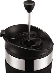 Bodum K11067-01 Travel Press Cafetière noire en acier inoxydable avec couvercle de rechange 350 ml