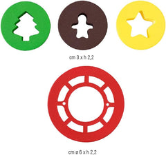 0255044 Emporte-pièce en plastique oeil de taureau, le set idéal pour les décorations en pâte à sucre ou en gumpaste, fabriqué en Italie, design original. Paquet de 4.