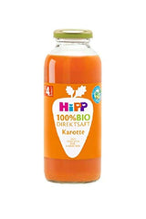 HiPP 100% jus de carotte direct (6 x 330 ml), dès 5 mois, pressé directement à partir de légumes frais, riche en vitamine C, sans sucre ajouté, meilleure qualité biologique