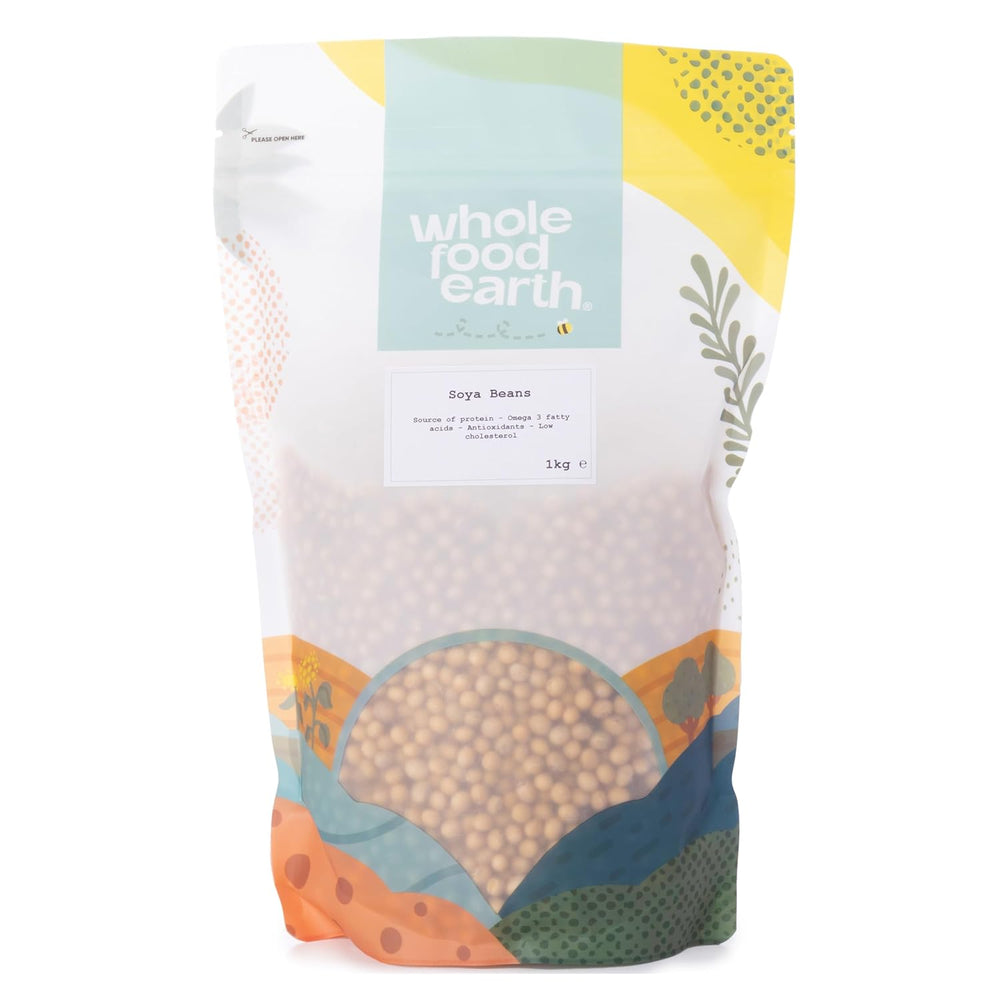 Soja Wholefood Earth - sans OGM - naturel - végétalien - sans produits laitiers - sans sucre ajouté 1 kg