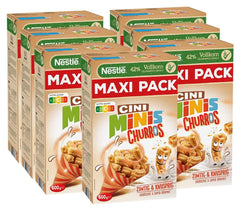 CINI MINIS Churros cereale pentru micul dejun cu 42% făină integrală, 360 grame Naty Shop Set 7 x 600 grame