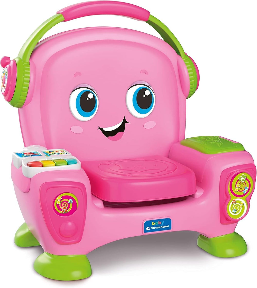 Clementoni 17755 Fauteuil chantant avec son et danse roses - fauteuil interactif et multifonctionnel pour enfants en italien, jouet 1 an - Fabriqué en Italie, multicolore Jouets Bebe Naty Shop Single
