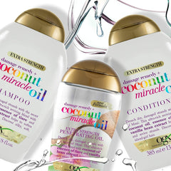 OGX Coconut Miracle Oil Conditioner, Après-shampooing hydratant pour soins capillaires à l'huile de coco, 385 ml OGX Hair Care