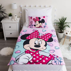Literie Disney, Minnie Mouse Rose Bébé, Literie à Fermeture Éclair 100% Coton - Kids Naty Shop