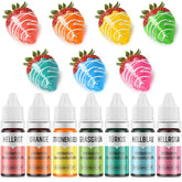 Colorant alimentaire liposoluble 7 couleurs Macaron x 12 ml, colorant alimentaire à base d'huile hautement concentré pour chocolat, colorant alimentaire pour décoration de gâteaux, muffins, pâtisserie, glaçage, fondant