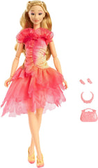 Mattel Wicked Glinda Poupée mannequin et accessoires avec cheveux blonds, diverses poses possibles et apparence de robe de bal amovible, HXT63