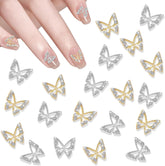 20pcs Charms à Ongles Papillon Paillettes, Strass Nail Art, Pierres à Ongles, Nail Art Papillon, Strass, Breloques à Ongles de la Saint-Valentin, Décoration de Étui de Téléphone Portable DIY