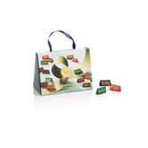 Set cadou Venchi - Borsina Gianduiotti, cu diverse bomboane de ciocolată Gianduiotti, inclusiv „Alune de pădure Piemont”, 150g, fără gluten, fără coloranți artificiali, fără conservanți, idee de cadou