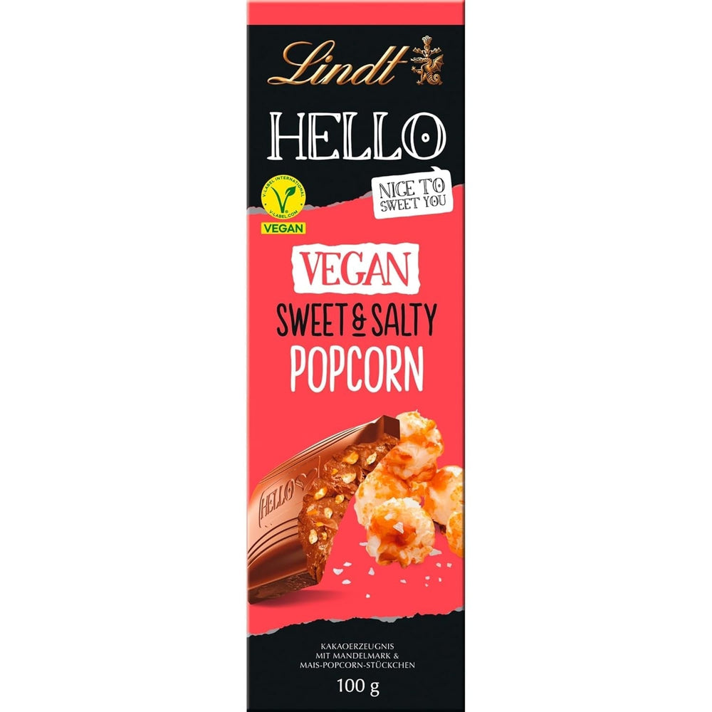 Lindt Chocolate HELLO Vegan Sweet'N Salty Popcorn, barre de 100 grammes Naty Shop Titre par défaut