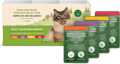 Amazon Nourriture humide sans céréales pour chats adultes Sélection de viande en gelée 4,76 kg 56 paquets de 85 g (anciennement Lifelong)