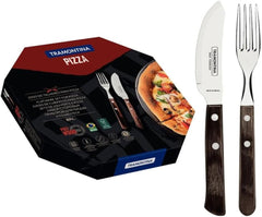 Tramontina PIZZA Besteck, 8-Tlg Set, Für 4 Personen, Rostfreier Edelstahl, Fsc-Zertifizierte Holzgriffe, Spülmaschinenfest Kitchen Naty Shop