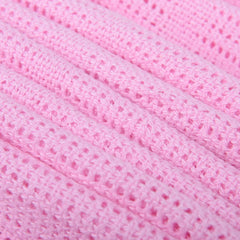 Family Bedding Pătură celulară roz pentru pat dublu, bumbac, cuvertură de pat mare, reversibilă, ușoară, termică, moale, pătură celulară tradițională, 230 X 230 cm Plapumi si pilote Naty Shop