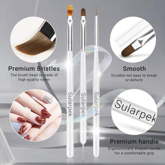 Sularpek 8 pcs Nagel Pinsel Set, Pinsel pour Gel Nail, Nageldesign Pinsel, Nail Art Dotting Tools, Nailart Pinsel pour Gel Acryl Nail Nailart