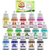 Lot de 15 colorants alimentaires liquides, 6 ml de chaque couleur Naty Shop
