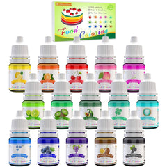 Set 15 coloranti alimentari lichizi, 6 ml fiecare culoare Naty Shop