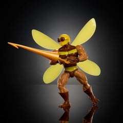 Figurine d'action Masters of the Universe Origins Buzz-Off de la collection de dessins animés, environ 14 cm de haut, de la télévision des années 1980, Bee Leader avec des ailes et des lunettes avec Javelin, JBM88 Figurines Naty Shop