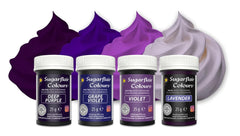 Sugarflair Pasta Colorant Alimentaire Violet Lot de 4 Pâtes Colorant Alimentaire Fondant Massepain Pâte à Sucre Crème Au Beurre et Plus encore : Violet, Lavande, Raisin Violet, Violet Foncé - Lot de 4