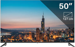 TEEVIEW Google Smart TV | QLED 4K UHD | 50"/127 cm | Conception sans cadre | Triple tuner DVB-T/T2/S/S2/C | HDMI x3, USB x2, CI+ | Commande vocale et applications de streaming | Assemblé à Eindhoven | TV50QQG-EU