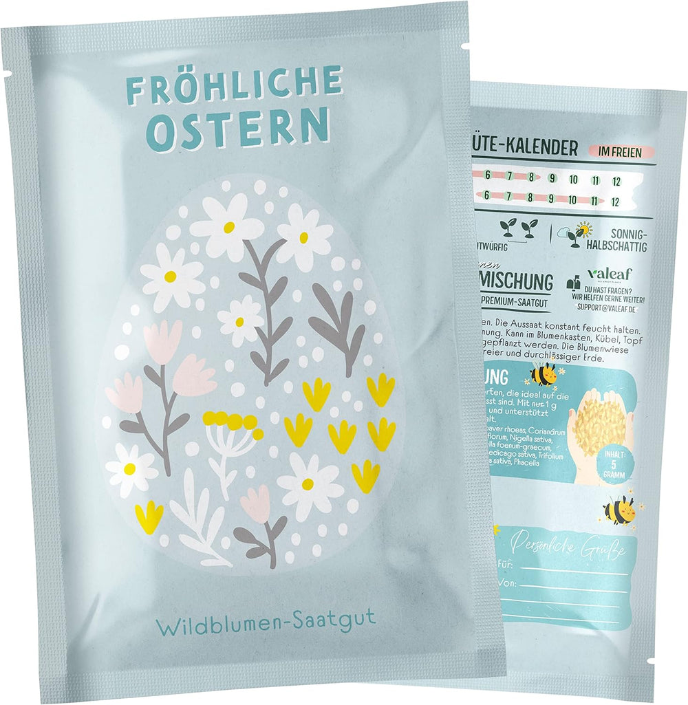 Graines de prairie de fleurs sauvages | Graines de fleurs de cadeau de Pâques, graines d'herbe de Pâques | Graines de fleurs de Pâques et cadeaux de Pâques pour les enfants | Graines de fleurs sauvages | Des paquets de graines pour une prairie de fleurs sauvages
