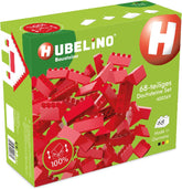 Hubelino 400369 68-teiliges Dachsteine Set, rote Dachziegel, compatible mit großen Bausteinen Anderer Hersteller, Made in Germany