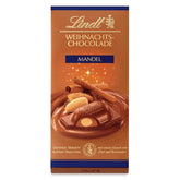 Barre de chocolat aux amandes de Noël Lindt | 100g | Amandes à la crème de noix recouvertes du meilleur chocolat au lait | Cadeau de Noël en chocolat