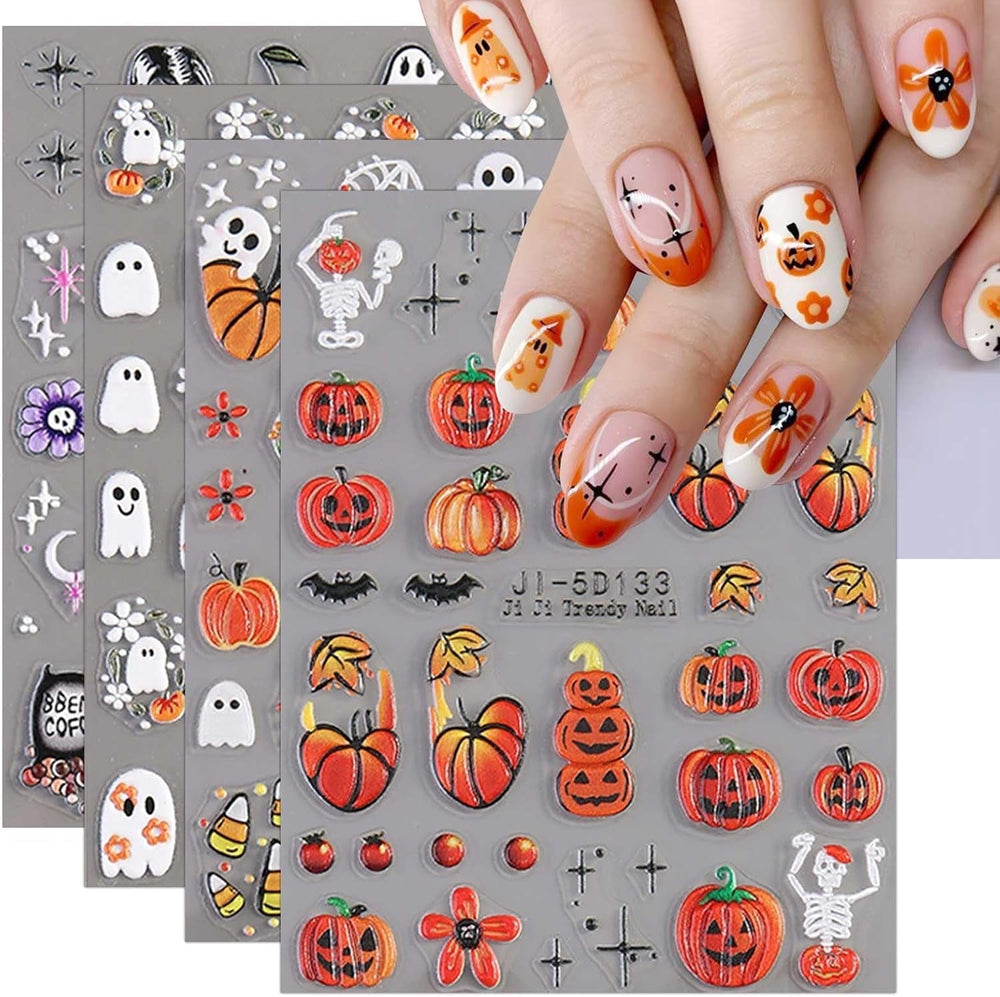 JMEOWIO Autocollant 3D pour nail art Halloween