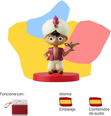 Personnage sonore - Aladdin et la lampe merveilleuse - histoires et histoires sonores - jouet, contenu éducatif, en espagnol, pour filles et garçons de 4 à 6 ans et plus Bebe Naty Shop Toys