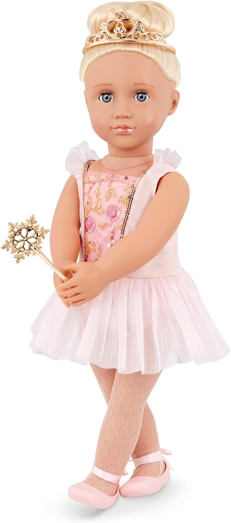 Our Generation - Lalia - 46 cm-Zuckerfee Puppe - Lebensechte Blaue Augen & langes Blondes Haar - Pinkes Ballettkleid, Tiara & Zauberstab Zubehör - Spielzeug für Kinder ab 3 Jahren