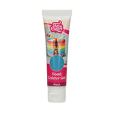 Funcakes Food Color Gel Aqua : Colorant alimentaire hautement concentré pour pâte, crème, fondant et pâte d'amande. Dosage facile. Une seule goutte pour créer des couleurs vibrantes. Halal. 30g.