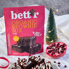 Bettr Organic Brownie Mix - Brownies biologiques, végétaliens et sans gluten au riche goût de cacao, 6 x 400 grammes Kitchen Naty Shop