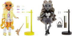 Édition spéciale Rainbow High Shadow High - Madison Twins Sunny et Luna - 2 poupées mannequins en tenues de créateurs jaunes et grises, à mélanger et à assortir avec des accessoires - Pour collectionneurs et enfants de 4 à 12 ans
