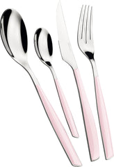 BUGATTI Glamour, Ménagère pour 6 personnes, 24 pièces en acier inoxydable 18/10 Naty Shop Lotus Rose