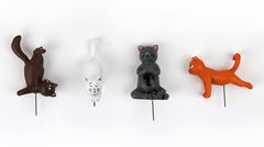 Gift Republic Mini Pot de Fleur Yoga Chats, Multicolore, 1