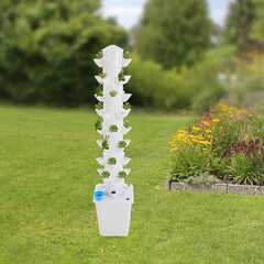 Système hydroponique Tour hydroponique Jardin d'herbes aromatiques Système de culture hydroponique avec 45 emplacements de plantation Pompe à eau Réservoir d'eau 20 L vertical pour fleurs et légumes
