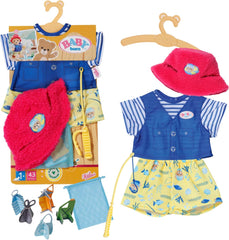 Costume de pêcheur Baby Born Teddy avec canne à pêche pour poupées de 43 cm et ours en peluche, 835982 Zapf Creation