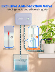 Sistem automat de udare WiFi pentru interior, sistem de udare cu telecomandă prin aplicație pentru 10 plante în ghiveci, kit automat de irigare prin picurare, udarea plantelor de apartament (gri) (gri, Gen-3)