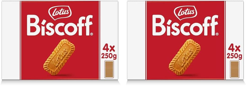 Biscoff Lotus | Biscuits Caramélisés Originaux | Goût croquant unique | Végétalien | Aucune saveur ni couleur ajoutée | 4x250g | 1kg (Paquet de 2)