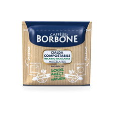 Caffè Borbone Kaffeepads compostables, bleu Kaffeemischung - 50 tampons - compatibles avec les tampons en papier du système ESE 44 mm