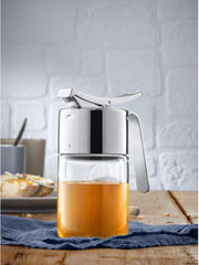 Distributeur de sirop/miel WMF Barista 240 ml, pot de conservation en verre et dépôt 1 l, hauteur 21,5 cm, pot de conservation avec couvercle, récipient à grains de café, pot de céréales, pot de conservation alimentaire avec grande ouverture de remplissage Boîtes de conservation alimentaire Naty Shop