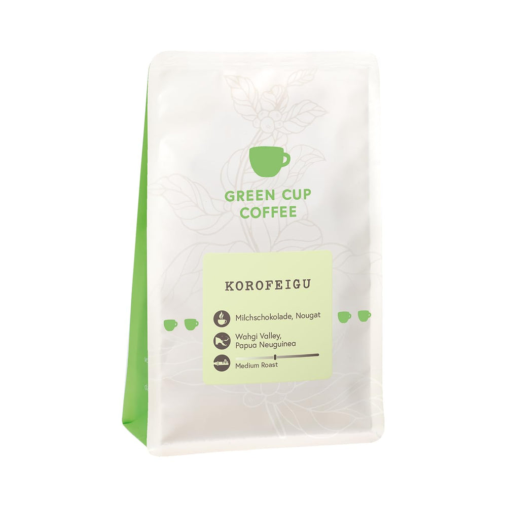 Café - Korofeigu I 100% Arabica I Kaffeebohnen 250g I Idéal pour Moka kanne, Siebträger & Vollautomat mit schokoladig, nussigen Aroman I miltre Röstung