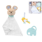 Chicco, Coffret bébé My Sweet Doudou, Couverture DouDou toute douce, Sucette en velours, Anneau de dentition éléphant en relief, Idées cadeaux pour nouveau-nés à partir de 0 mois