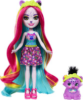 Enchantimals Sunshine Beach Pantherpuppe und Tierfreund mit Deluxe-Haar zum Stylen und Accessoires, Tierspielzeug, farbenfrohe Moden, HTJ69