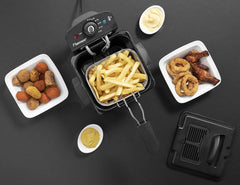 Friteuse à huile Bestron, Mini friteuse pour 1 portion de pommes de terre sautées, poisson ou nuggets Electroménager Naty Shop