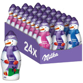 Milka Snowman Alpine Milk - Grand pack de bonhommes de neige en chocolat en 3 modèles - 24 x 50g