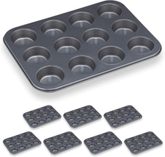 Relaxdays Muffinform, 2Er Set, 12Er Muffinbleche, Antihaftbeschichte, Carbonstahl, Muffins & Cupcakes, Ø 6,5 Cm, Blé, 10030825 Moules et plaques à pâtisserie Naty Shop 2