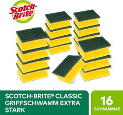 Scotch-Brite Classic Pot Cleaner, 16 bureți per pachet, burete pentru bucătărie - curăță puternic și eficient Detergenti Bucatarie Naty Shop